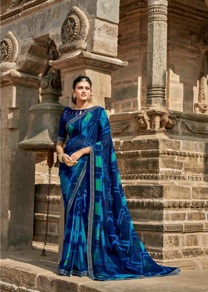 Kashvi Virasat Fancy Wear Georgette Printed Stylish Saree Collection